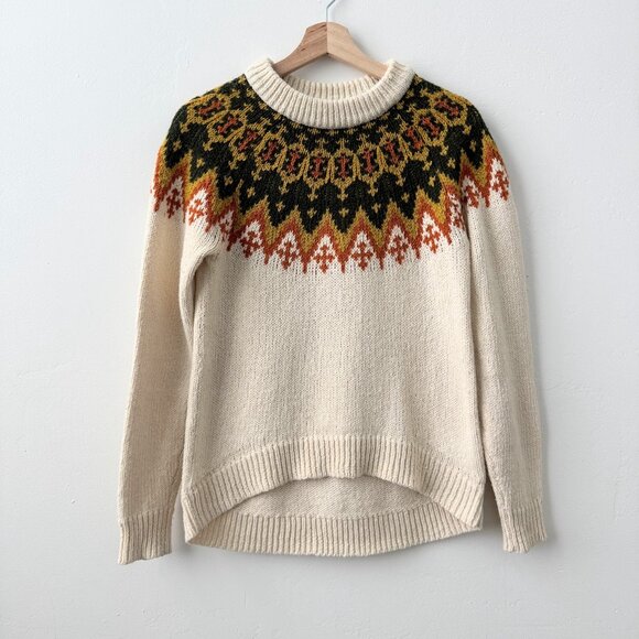 Madewell Fair Isle Sweater Small Wool Alpaca Blend Cozy Winter Knit S - Picture 2 of 9